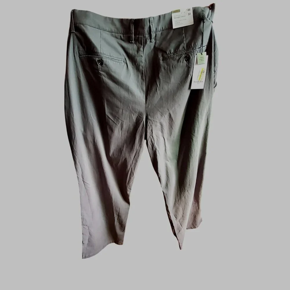 Goodfellow & Co Mens Straight Chino Pants 48W 32L Gray Cotton/Spandex